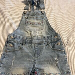 Jordache Light Blue Jean Girls Overalls with Embroidery